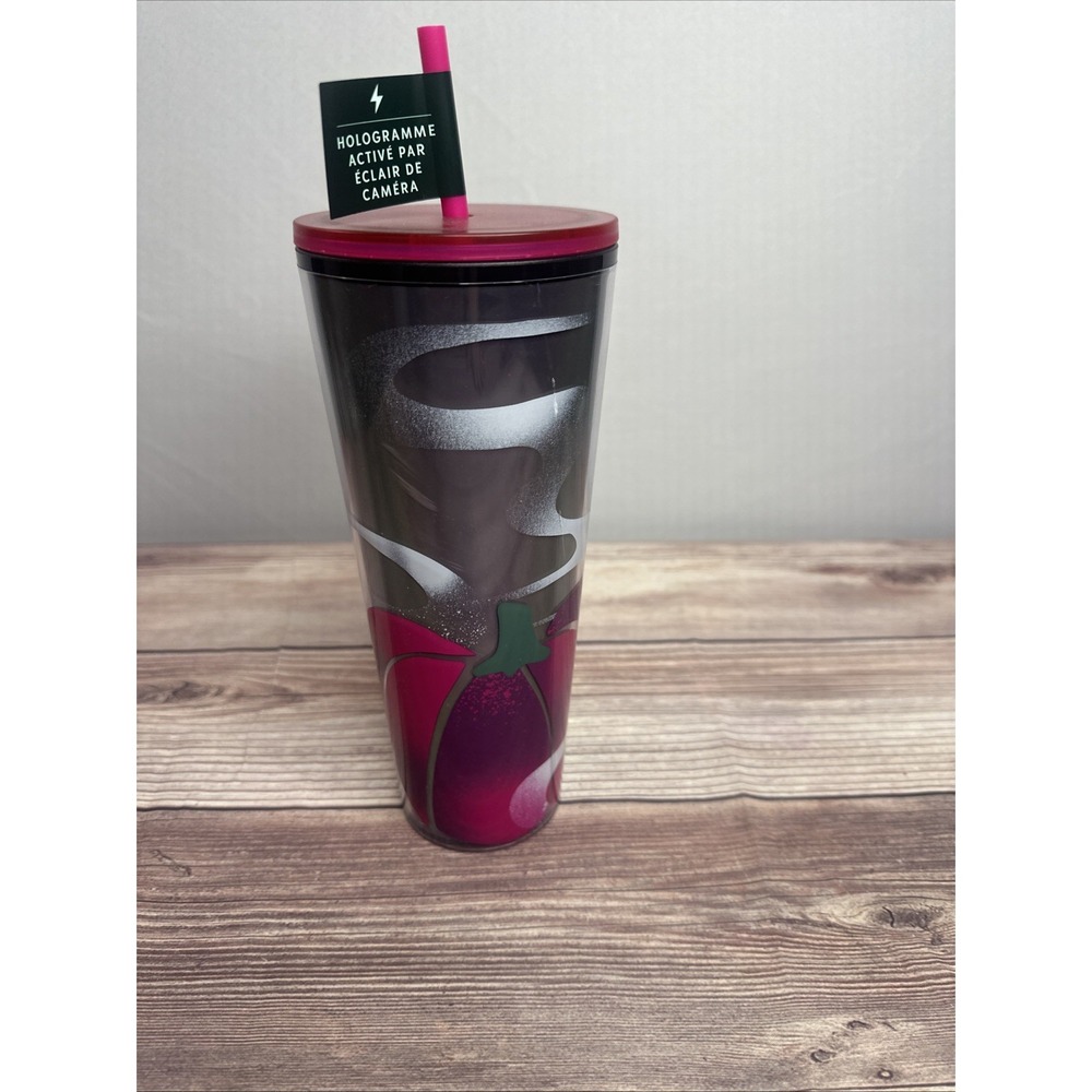 NEW Starbucks FLASH PUMPKIN Holographic Cold Cup Venti Tumbler Halloween 2023